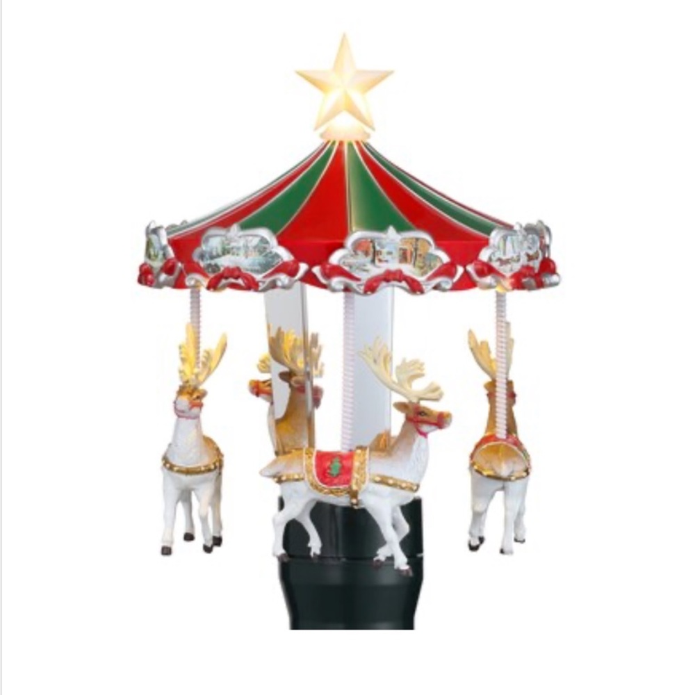 Mr Christmas reindeer tree topper Carousel Decoration